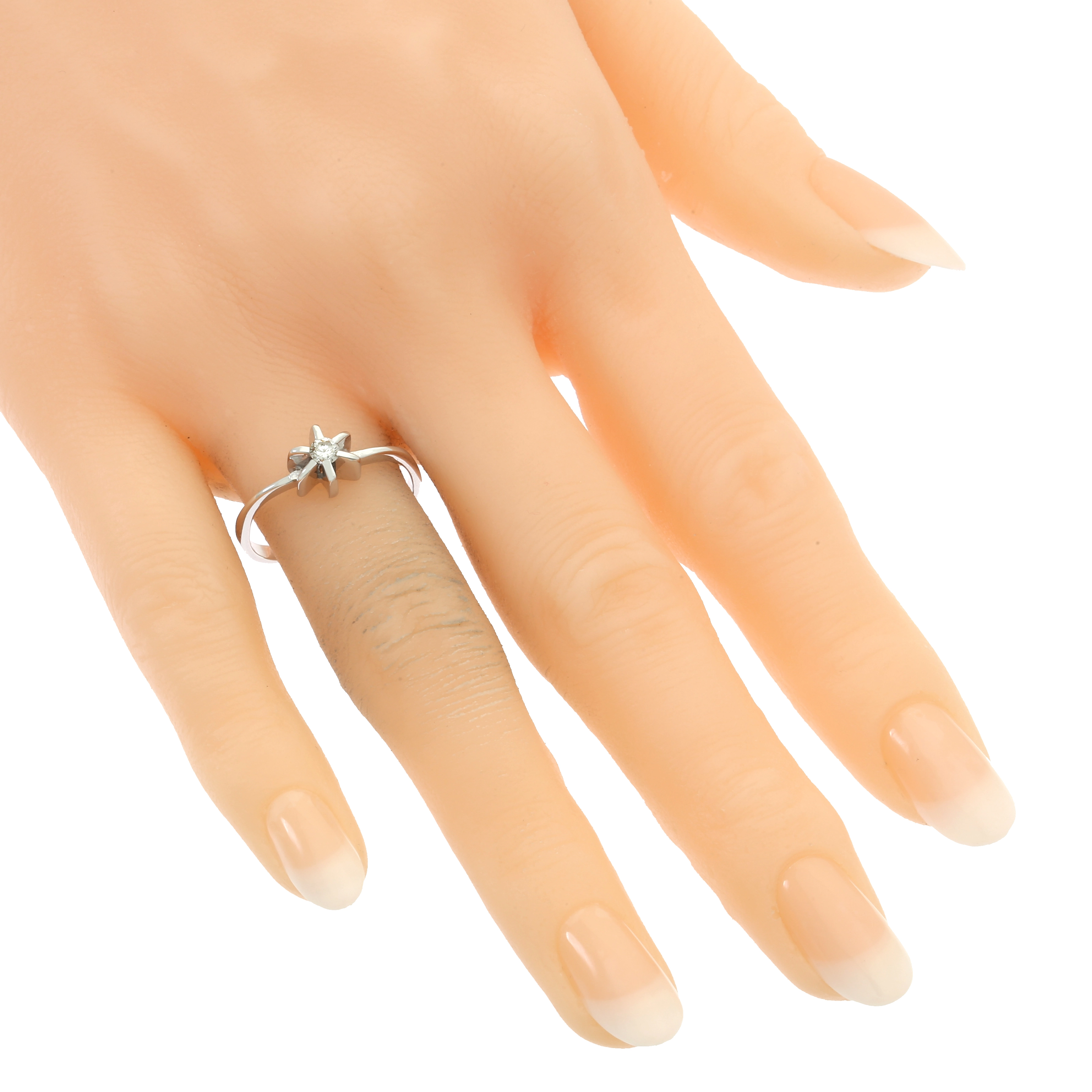 Diamantring, 14K, Weißgold, Brillant