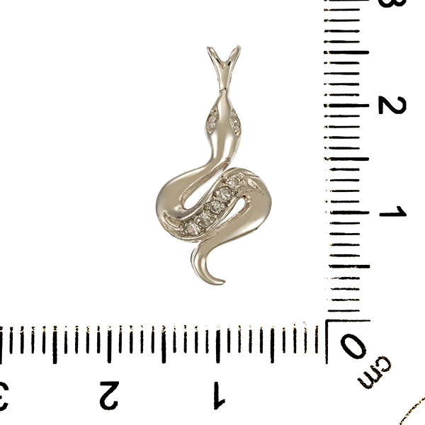 Anhänger, 14K, Weißgold, Zirkonia