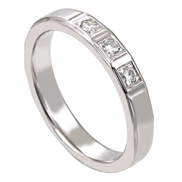 Diamantring, 14K, Weißgold, Brillanten 0,12 ct