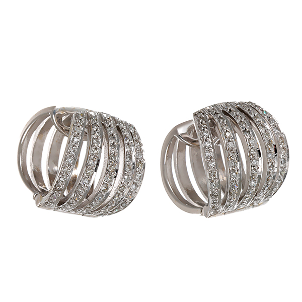 Creolen, 14K, Weißgold, Diamanten 0,60 ct