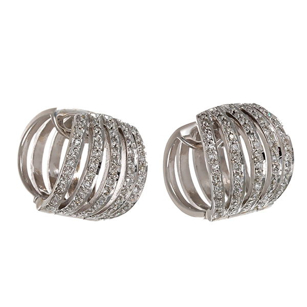 Creolen, 14K, Weißgold, Diamanten 0,60 ct