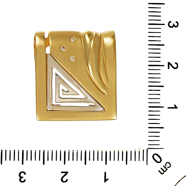 Anhänger, 14K, Gelb-/Weißgold, Brillanten