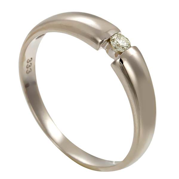 Brillantring, 8K, Weißgold, 0,07ct