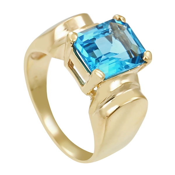 Ring, 14K, Gelbgold, Topas