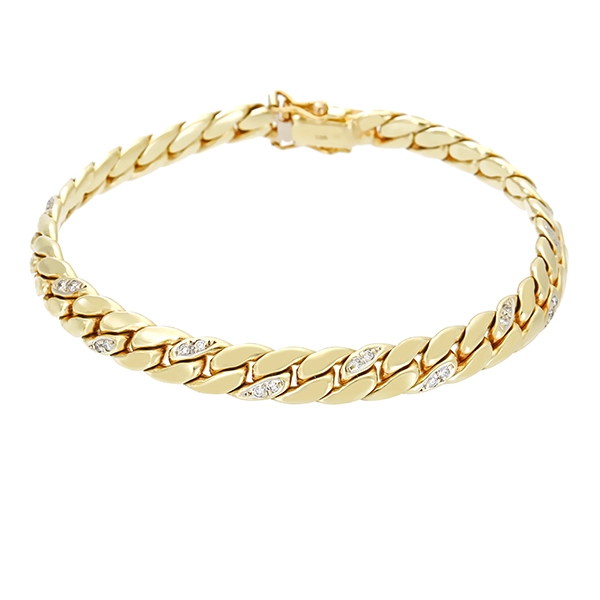 Armband, 14K, Gelb-/Weißgold, Brillanten