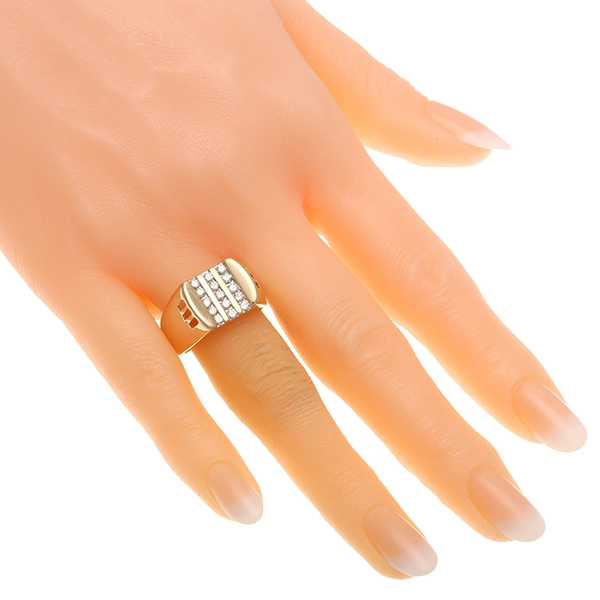 Ring, 14K, Gelbgold, Brillanten