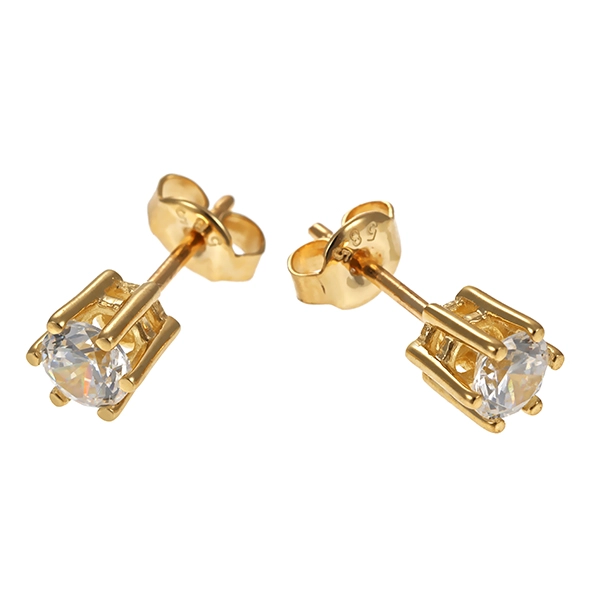 Ohrstecker, 14K, Gelbgold, Zirkonia