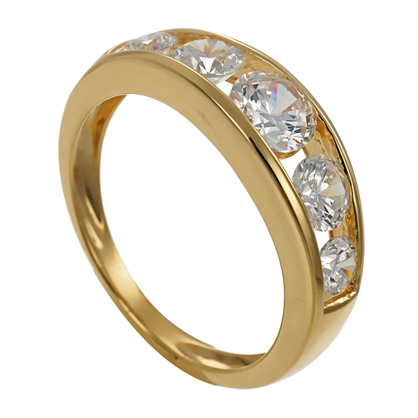 Ring, 14K, Gelbgold, Zirkonia