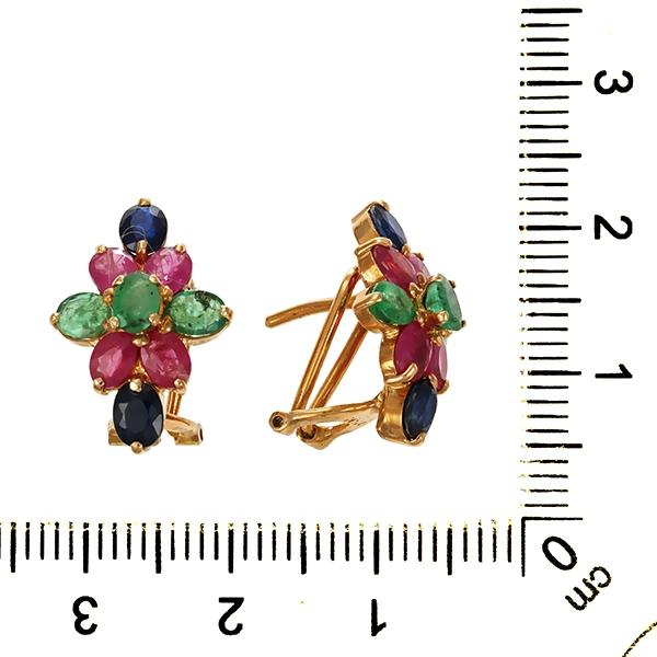 Clip-Stecker, 14K, Gelbgold, div. Edelsteine,