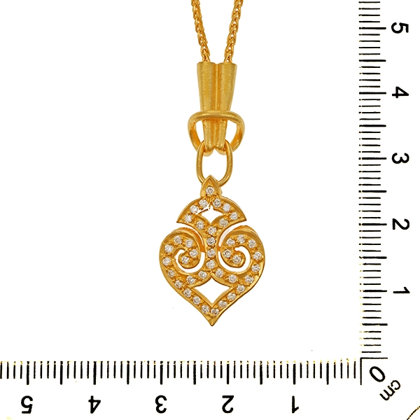 Collier, 18K, Gelbgold, Brillanten 0,40 ct