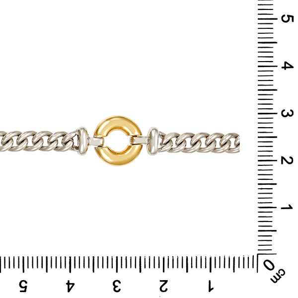 Armband Panzer-, 14K, Gelb-/Weißgold