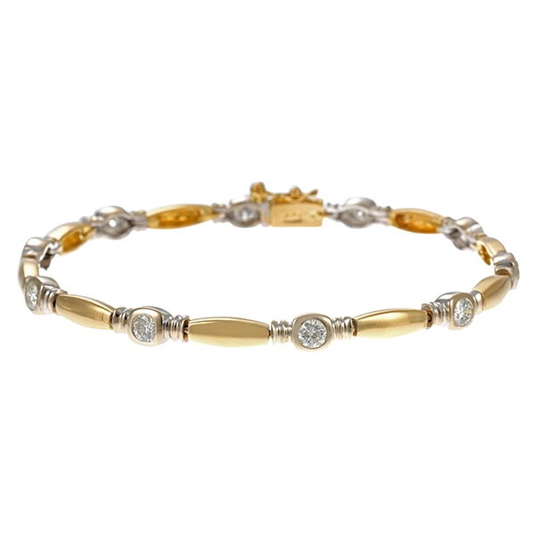 Armband, 18K, Gelb-/Weißgold, Brillanten