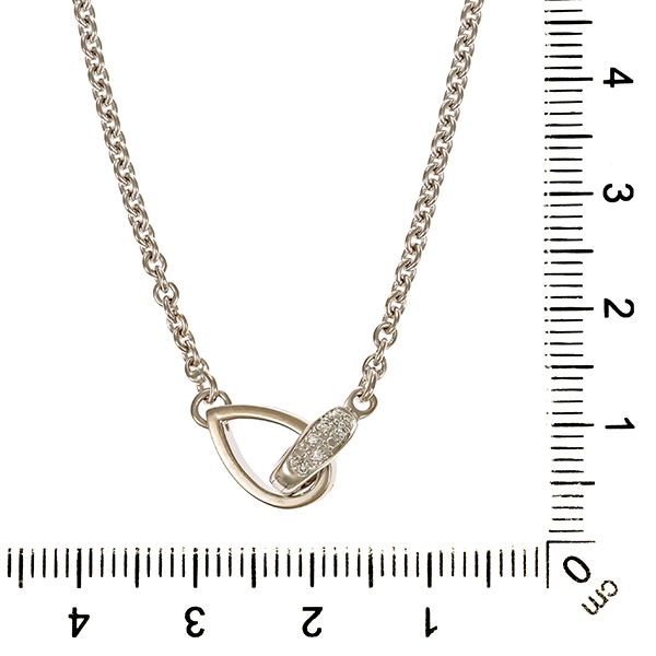 Collier, 14K, Weißgold, Brillanten