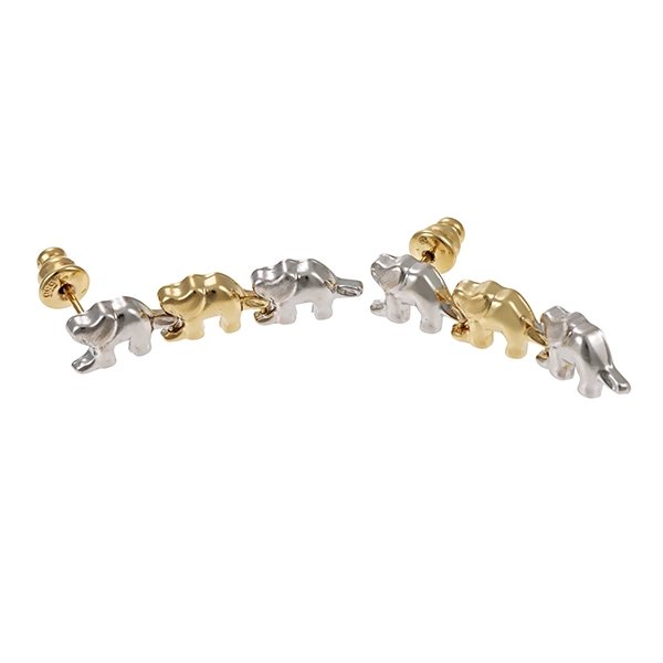 Ohrhänger, 14K, Gelb-Weißgold