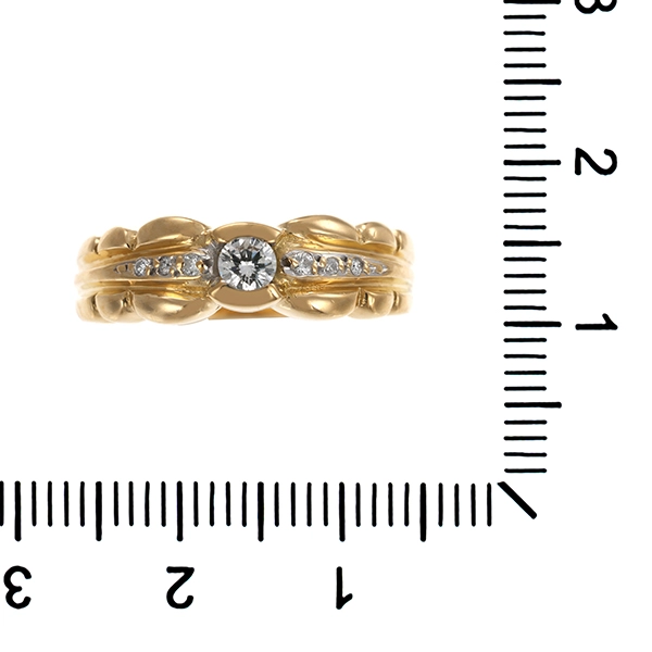 Brillantring, 18K, Gelbgold