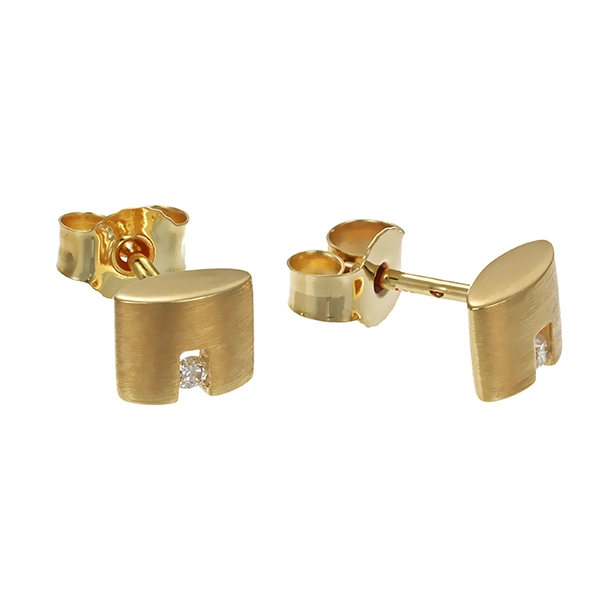 Ohrstecker, 14K, Gelbgold, Brillanten