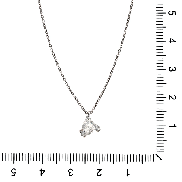 Collier, 18K, Weißgold, 'Pferdekopf' 0,67 ct