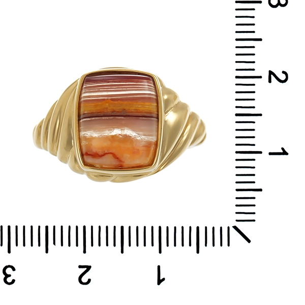 Ring, 9K, Gelbgold, Achat