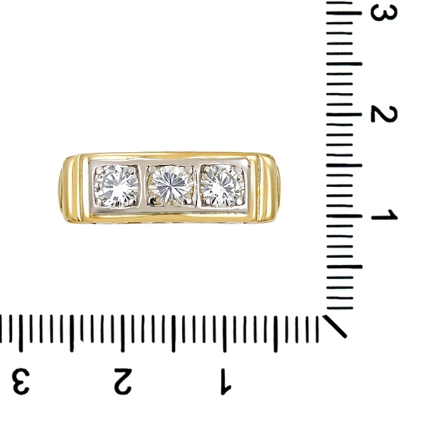 Diamantring, 14K, Gelb-/Weißgold, Brillanten 0,90 ct