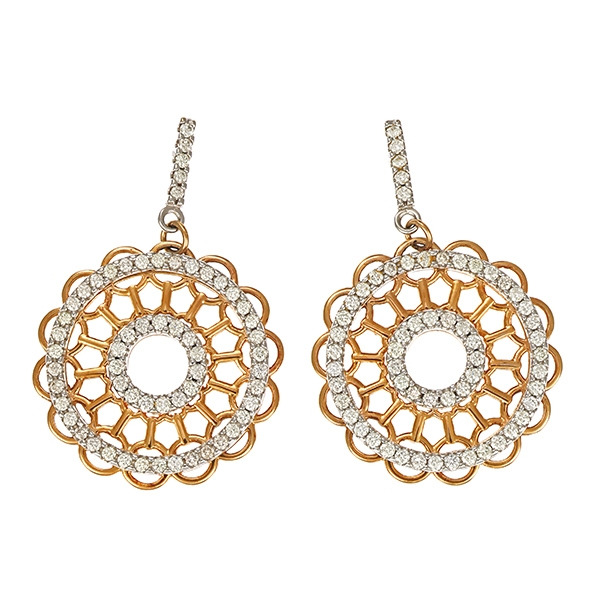Steckhänger, 14K, Gelb-/Weißgold, Brillanten