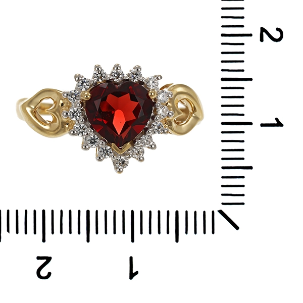 Ring, 8K, Gelbgold, Zirkonia, Granat