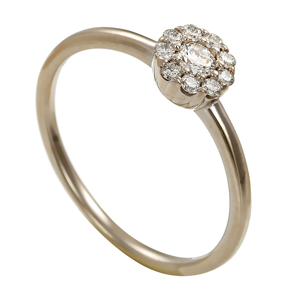 Ring, 14K, Weißgold, Brillanten 