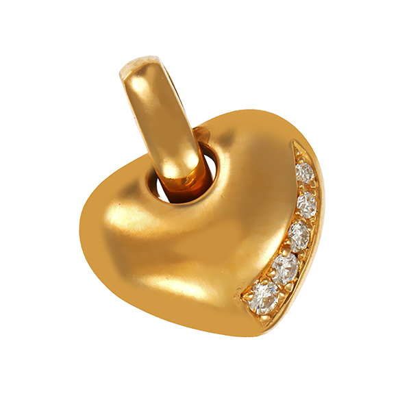 Anhänger, 18K, Gelbgold, Brillant, Herz