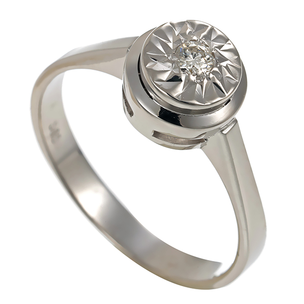 Brillantring, 14K, Weißgold