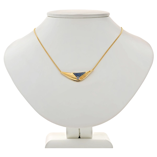 Collier, 8K, Gelbgold, Zirkonia, Opaltriplette