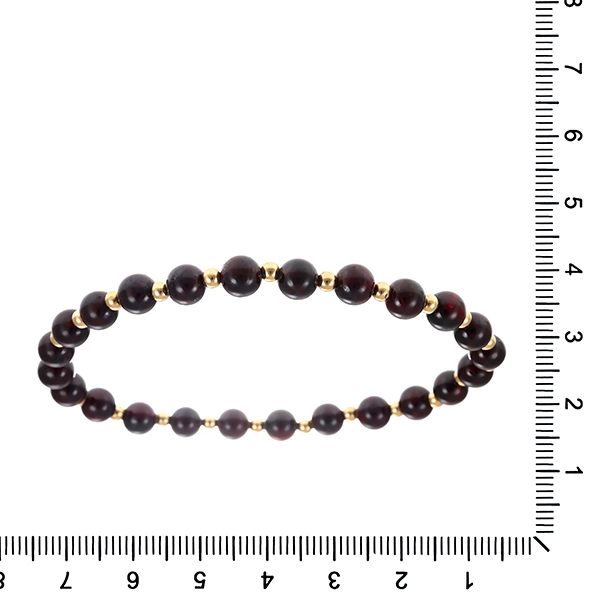 Schmucksteinarmband, 14K, Gelbgold, Granat