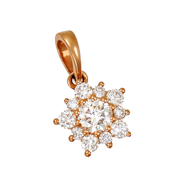 Anhänger, 18K, Rotgold, Brillanten