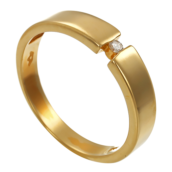 Brillantring, 8K, Gelbgold