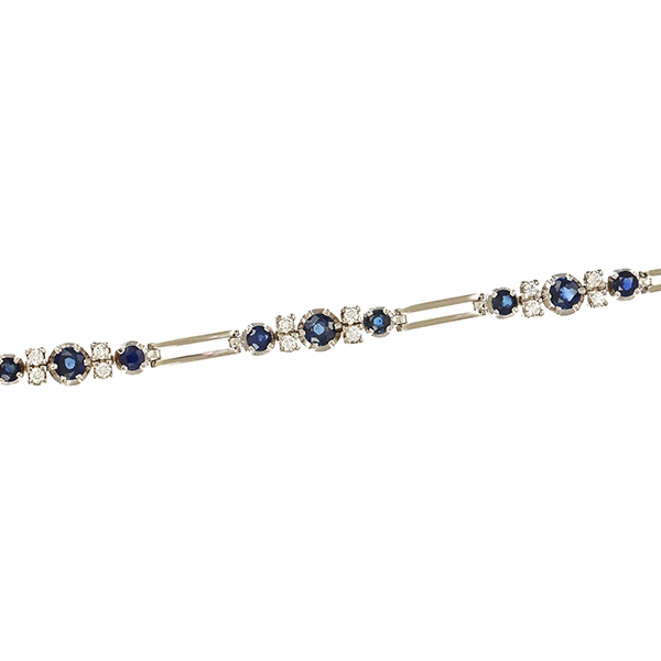 Armband, 18K, Weißgold, Brillant, Saphir