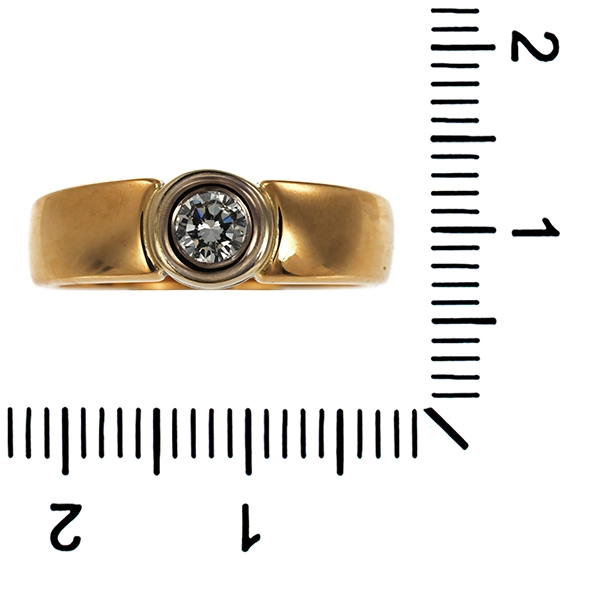 Diamantring, 14K, Gelb-/Weißgold, Brillant 0,30 ct