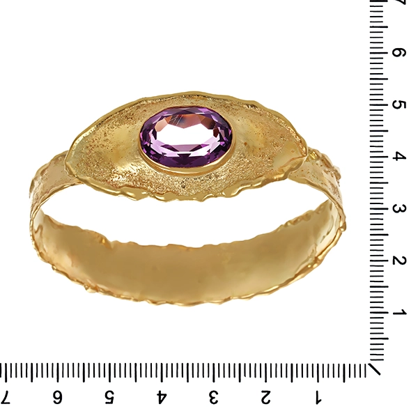 Armreif, 14K, Gelbgold, Amethyst