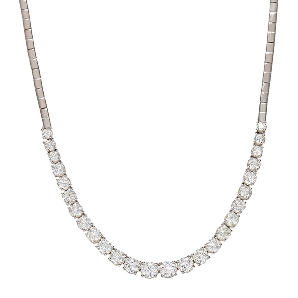 Collier, 18K, Weißgold, Brillanten 3,50 ct