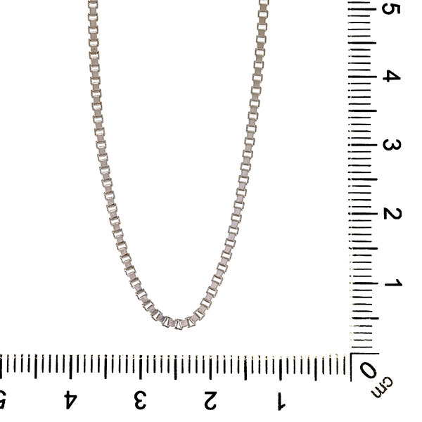 Collierkette, 14K, Weißgold, Venezianer