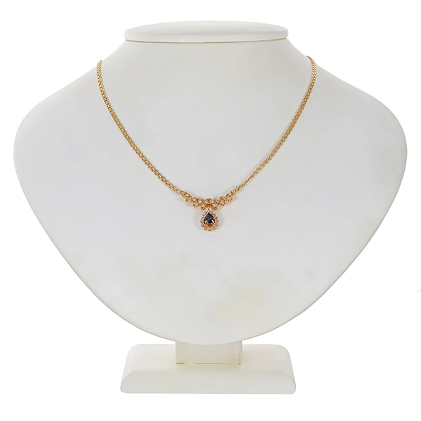 Collier, 14K, Gelbgold, Saphir, Brillanten 0,31 ct