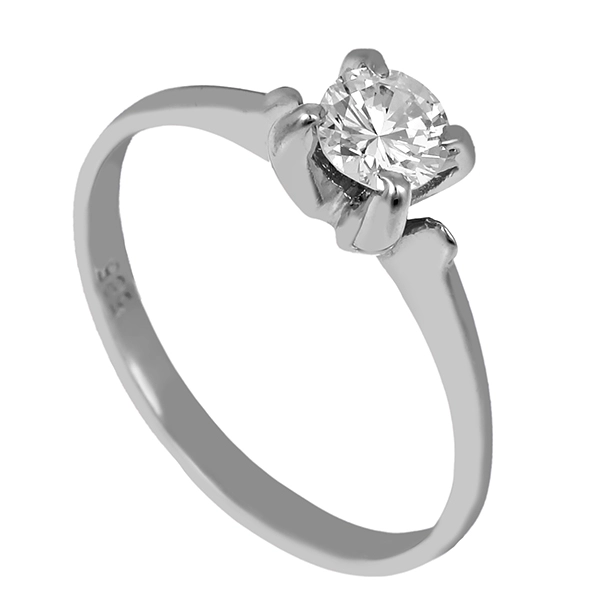 Diamantring, 14K, Gelbgold rhodiniert, Brillant 0,40 ct