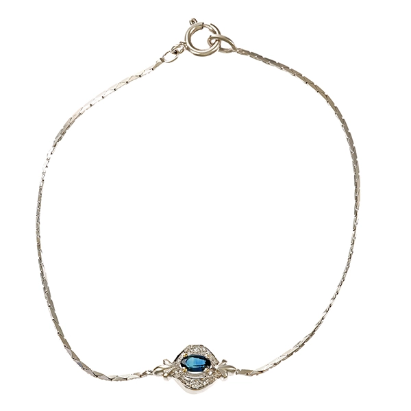Armbnad, 8K, Weißgold, 1 Saphir, 2 Diamanten
