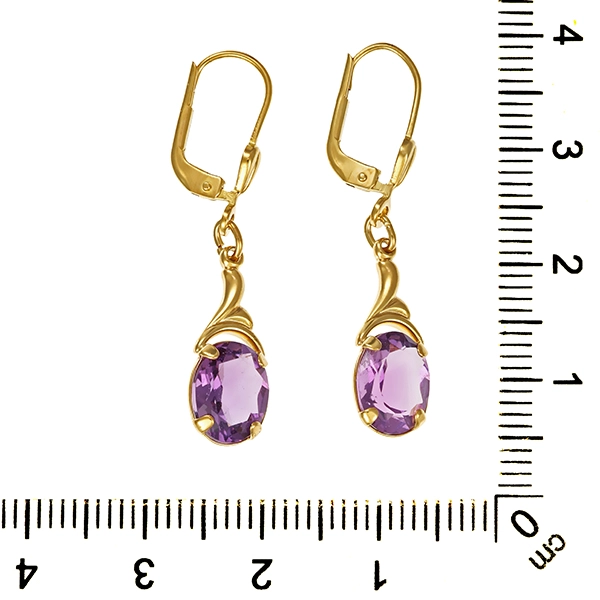 Ohrhänger, 8K, Gelbgold, Amethyste