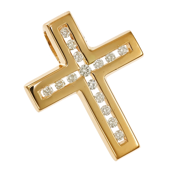 Anhänger, 14K, Gelbgold, Brillanten 0,32 ct