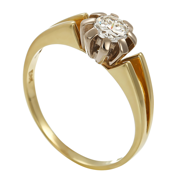 Brillantring, 14K, Gelbgold, 0,50ct