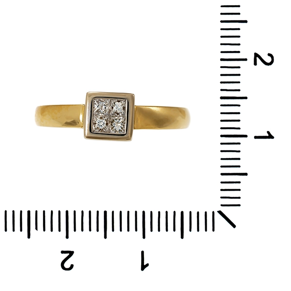 Ring, 18K, Gelbgold, Diamanten