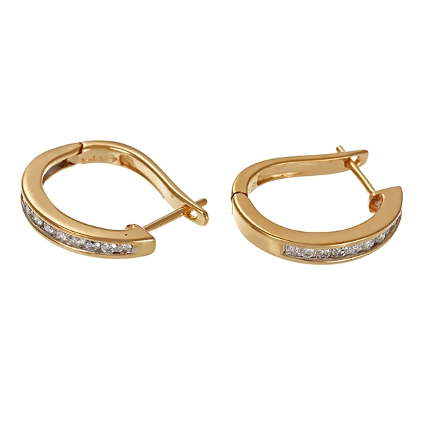 Creolen, 14K, Gelbgold, Brillanten 0,20 ct