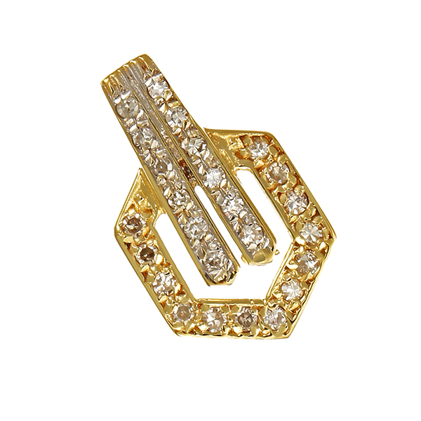 Anhänger, 14K, Gelb-/Weißgold, Diamanten