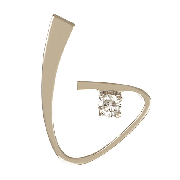 Anhänger, 14K, Weißgold, Brillant