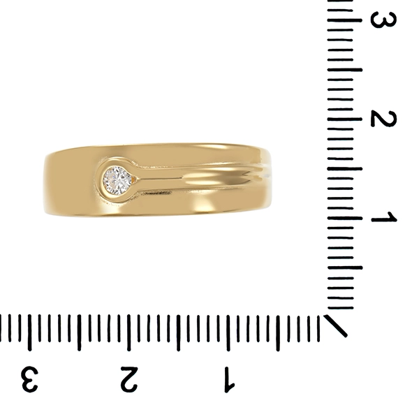Herrenring, 14K, Gelb-/Weißgold, Brillant
