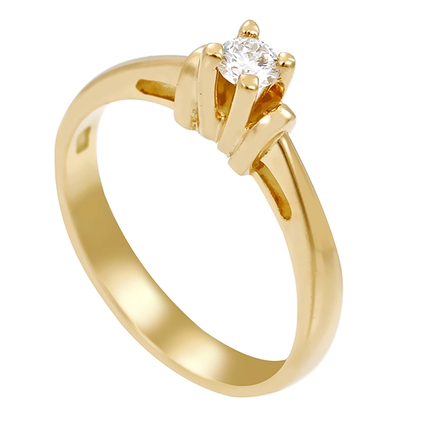 Diamantring, 14K, Gelbgold, Brillant 0,15 ct