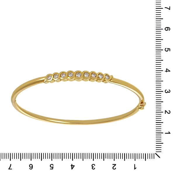 Armreif, 14K, Gelbgold, Brillanten